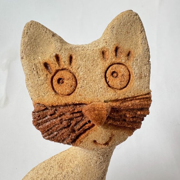 Handcrafted Rustic Ceramic Cat Figurine By Loja Do Oeste Portugal - Picture 14 of 16